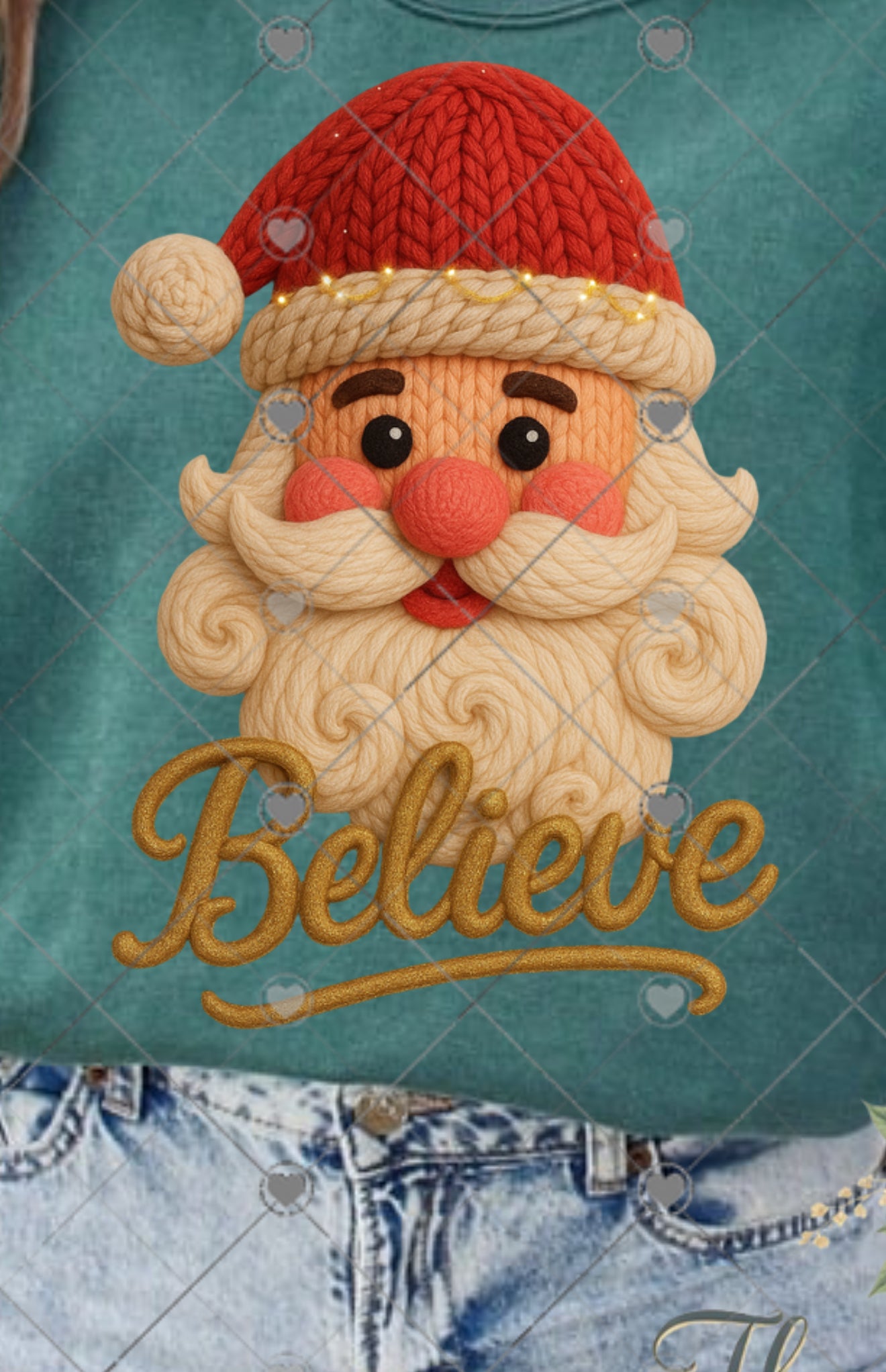 Believe Faux Yarn Santa