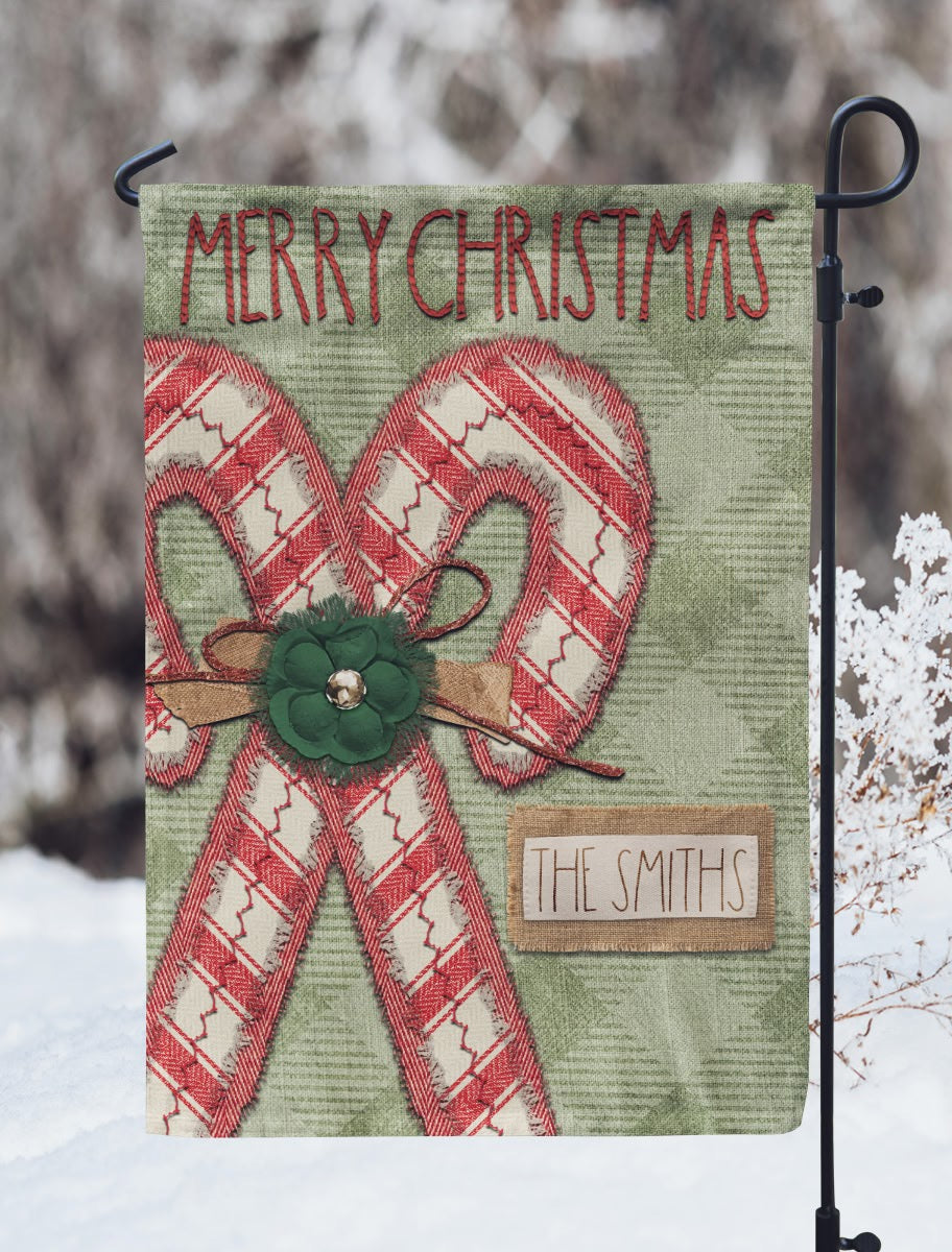 Candy Canes Garden Flag