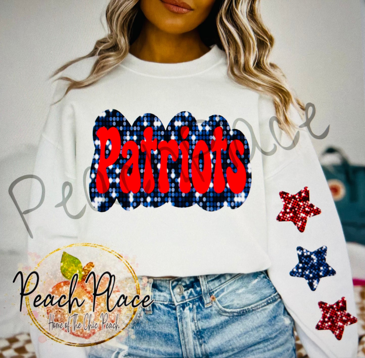 Gameday faux glitter mascot sweatshirt