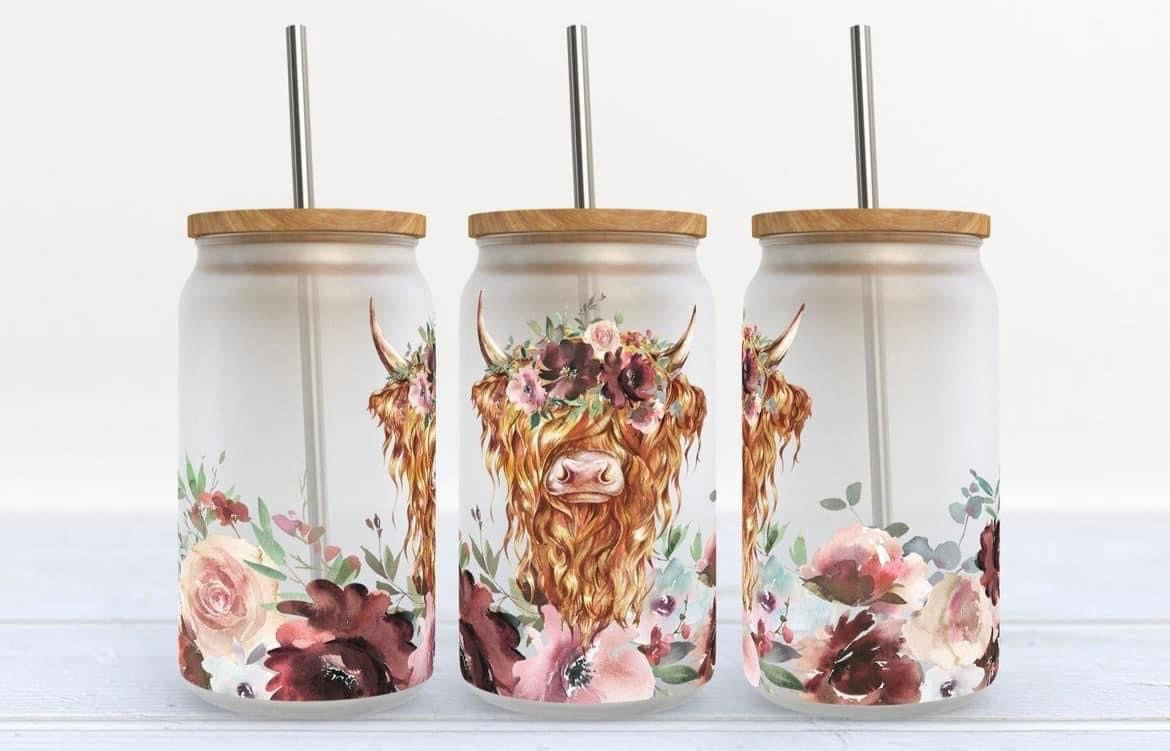 Highland cow tumbler
