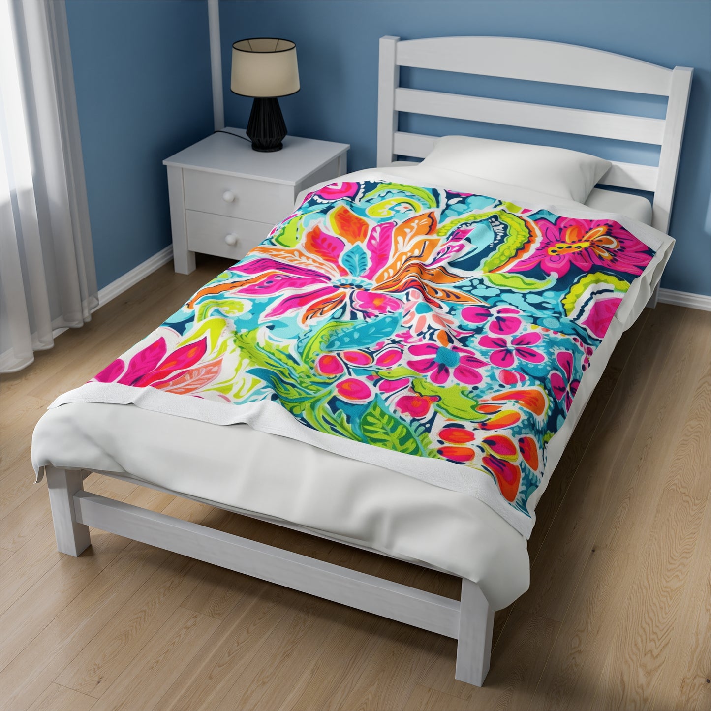 Bright Preppy Paisley Velveteen Plush Blanket