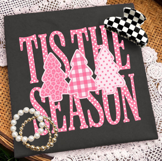 Tis The Season Pink Christmas Trees Sweatshirt