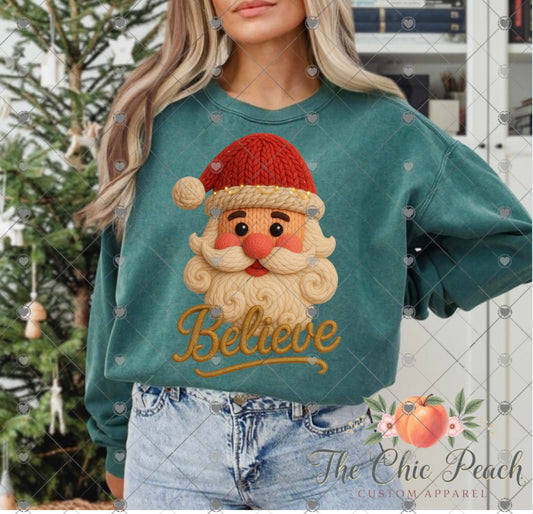 Believe Faux Yarn Santa