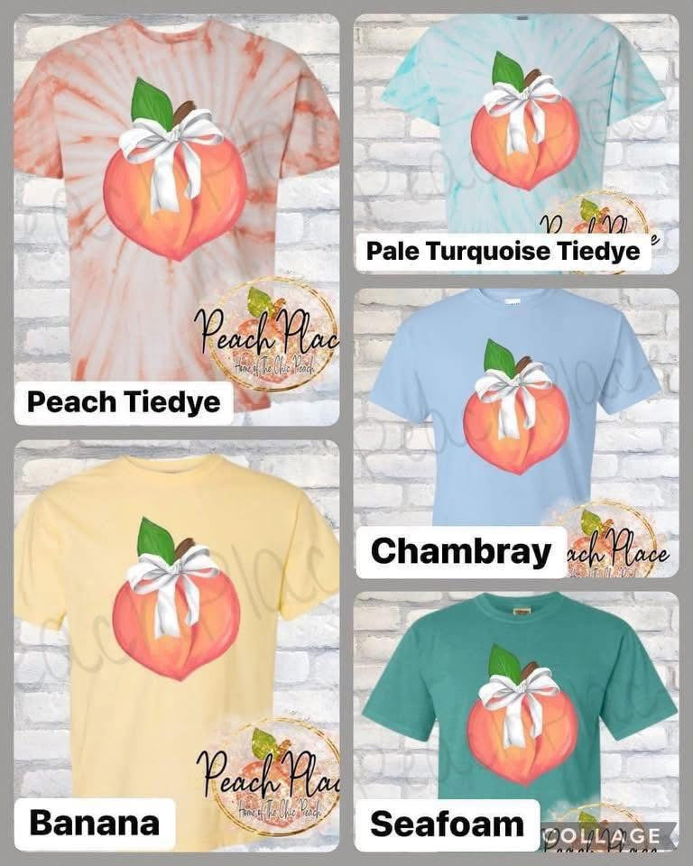 Peach with Bow Tee
