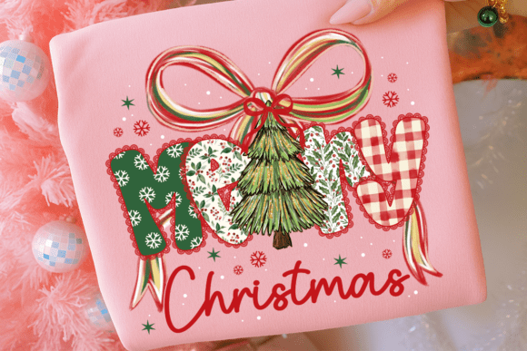 Merry Christmas with Bow and Tree