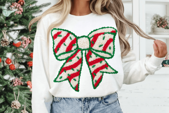 Faux Yarn Christmas Cake Bow