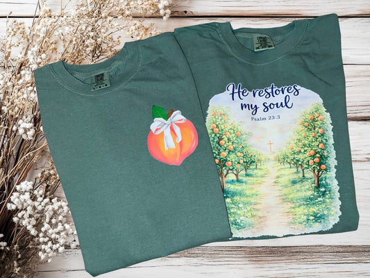 He Restores My Soul - Psalm 23:3 Tee