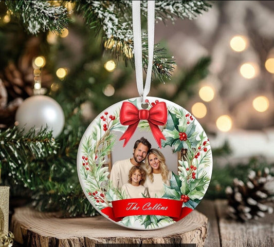 Photo family custom ornament