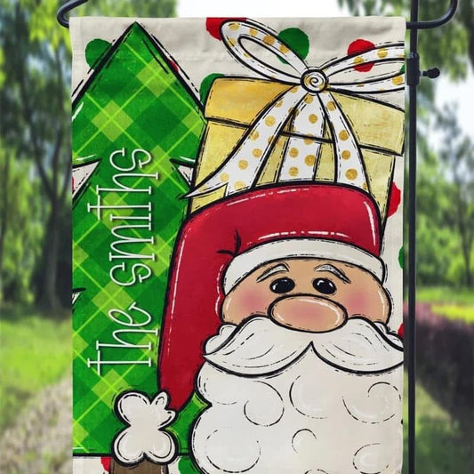 Cutesy Santa Garden Flag