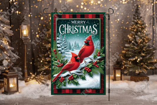 Christmas Cardinal Garden flag