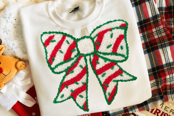 Faux Yarn Christmas Cake Bow