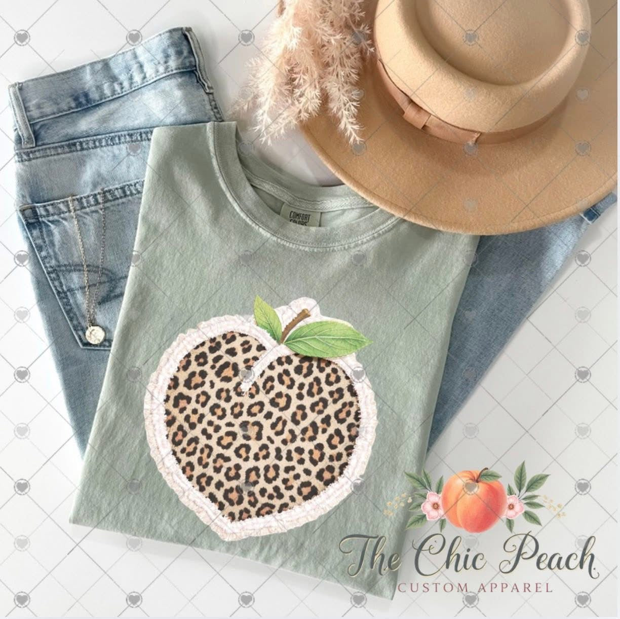 Leopard Peach Tee