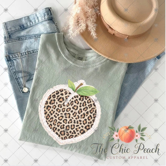 Leopard Peach Tee