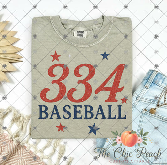 334 baseball with stars