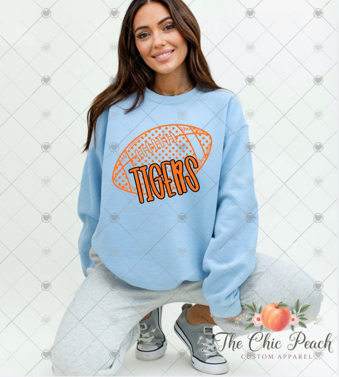 Polka Dot Football Custom Team Tee
