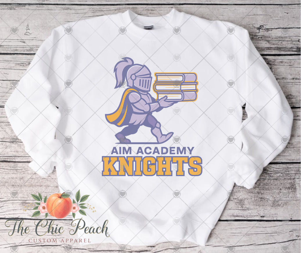 AIM Knight holding books