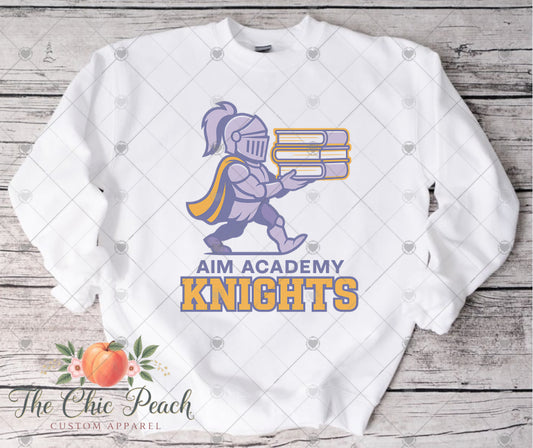 AIM Knight holding books