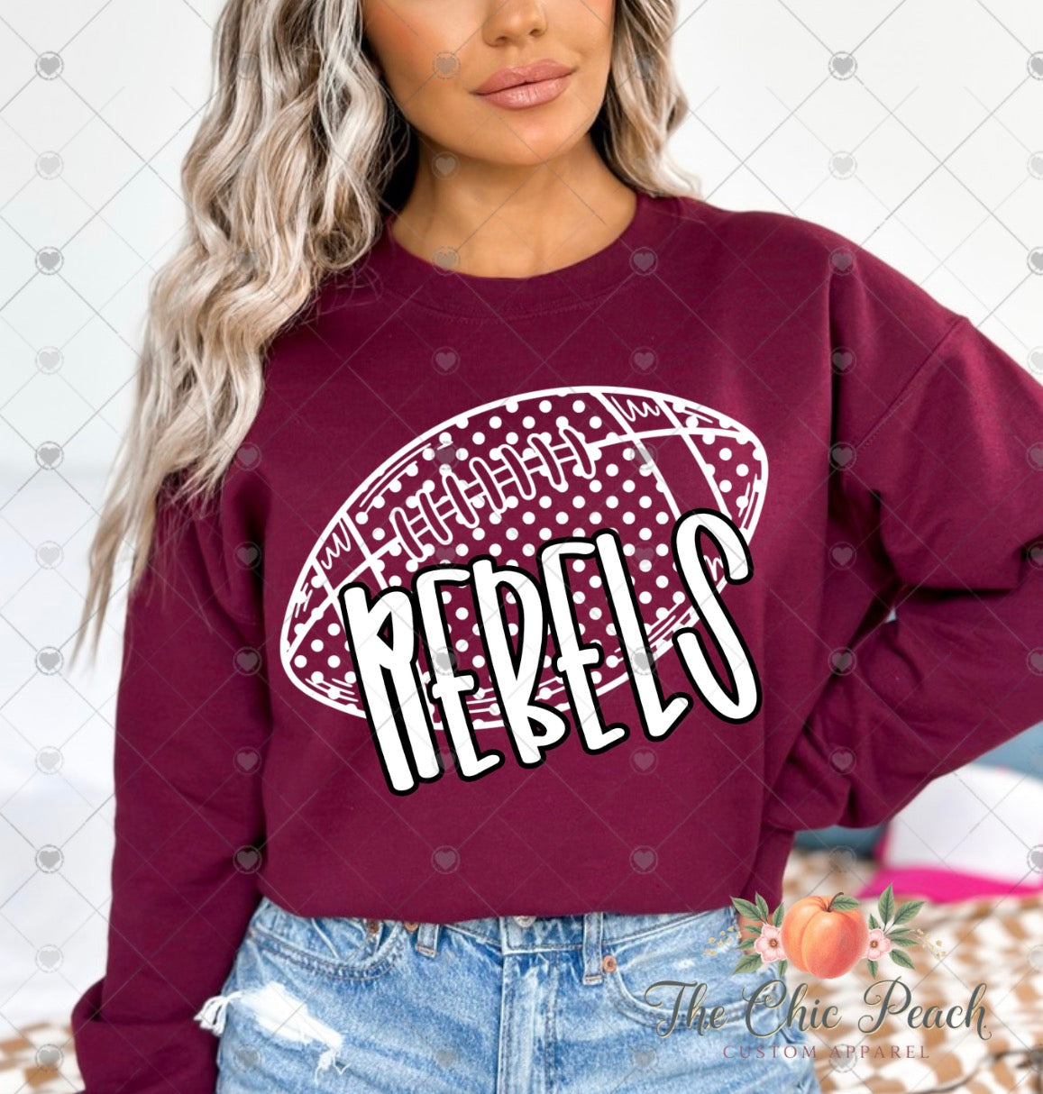 Polka Dot Football Custom Team Tee
