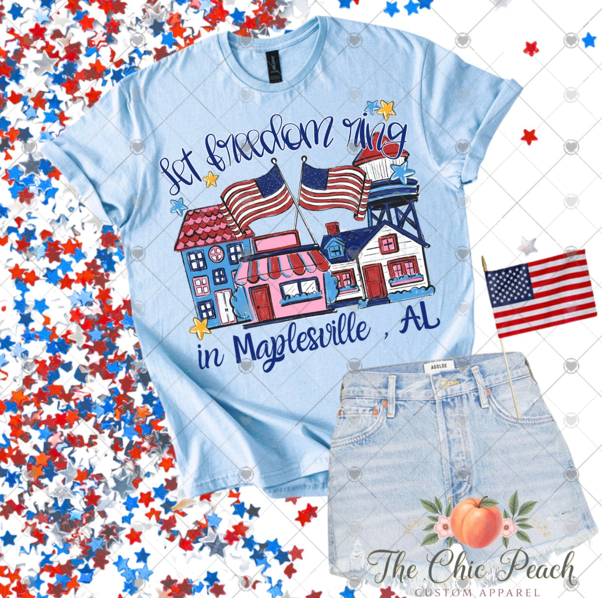 Let Freedom Ring - Custom Hometown Tee