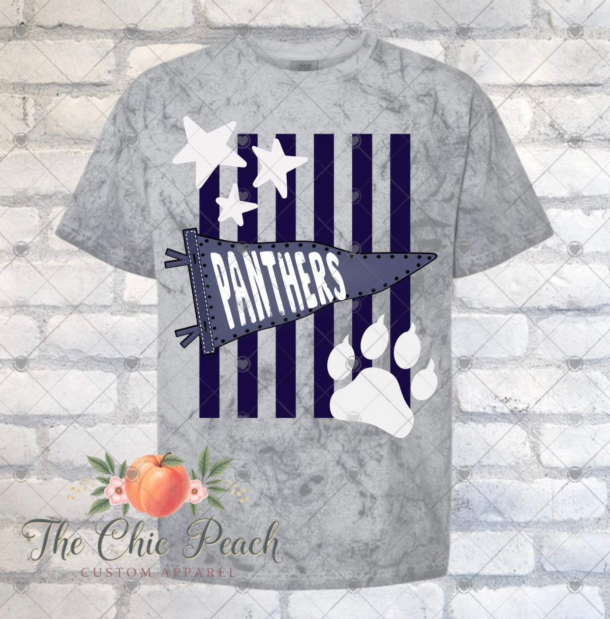 Pennant Stripes and Stars School Spirit