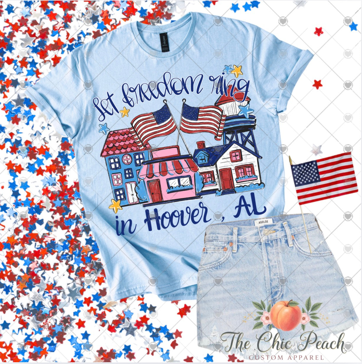 Let Freedom Ring - Custom Hometown Tee