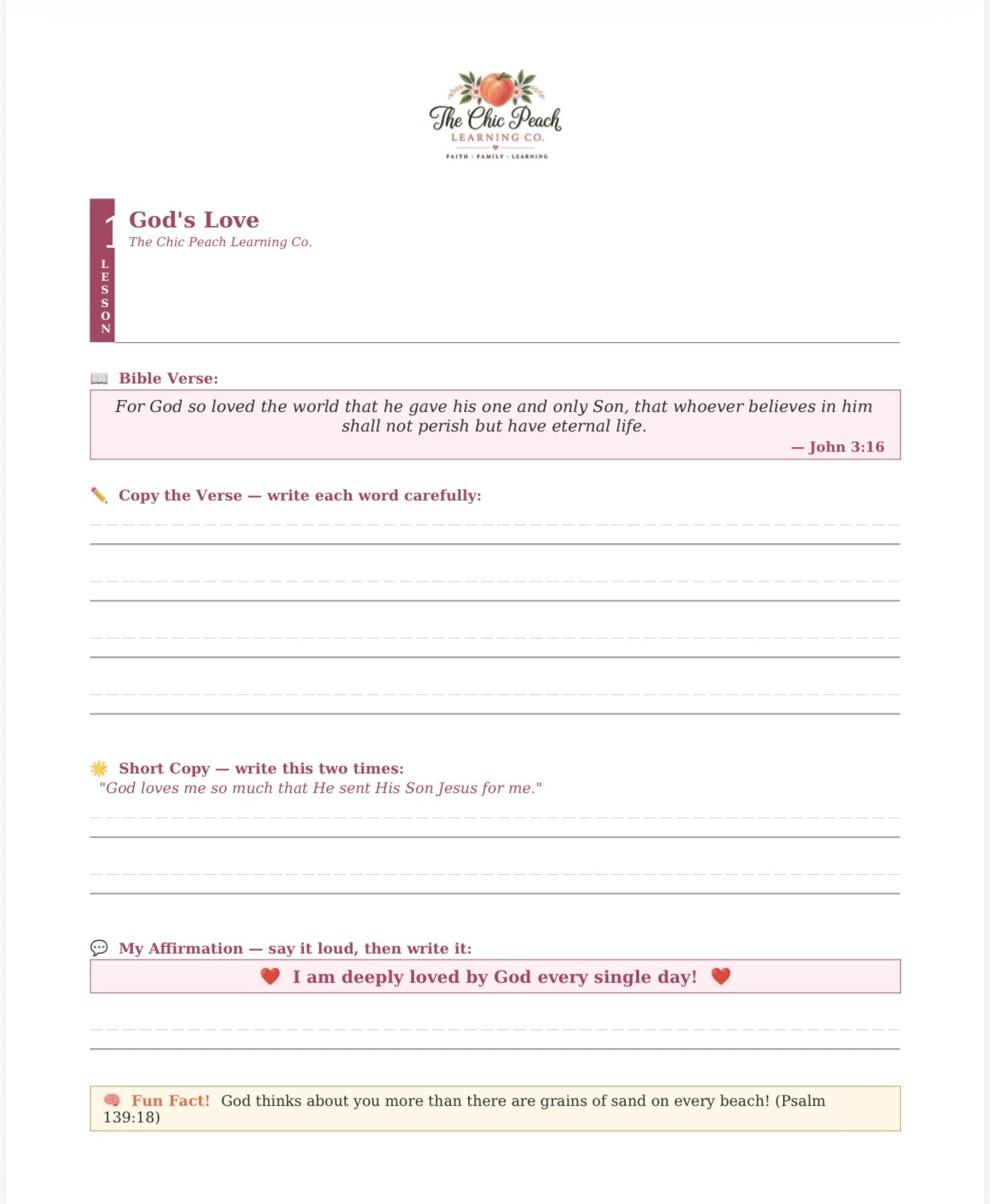 God's Word in My Heart | Biblical Copywork Workbook | PRINTED BOOK