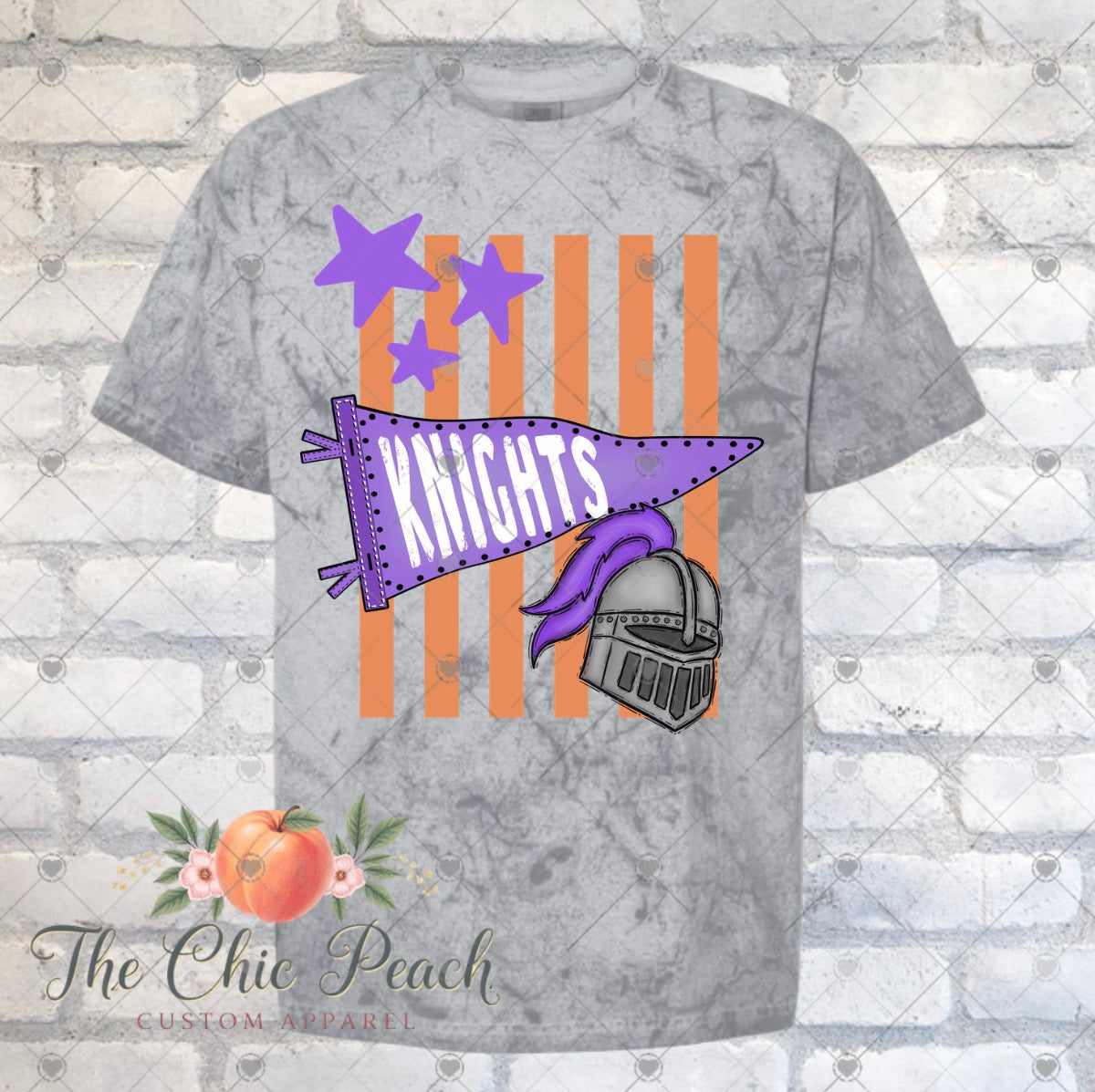 Knights- Pennant Stripes and Stars School Spirit