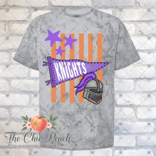Knights- Pennant Stripes and Stars School Spirit