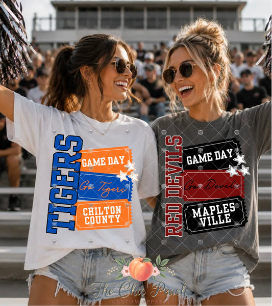 Custom Mascot Game Day Ticket Tee
