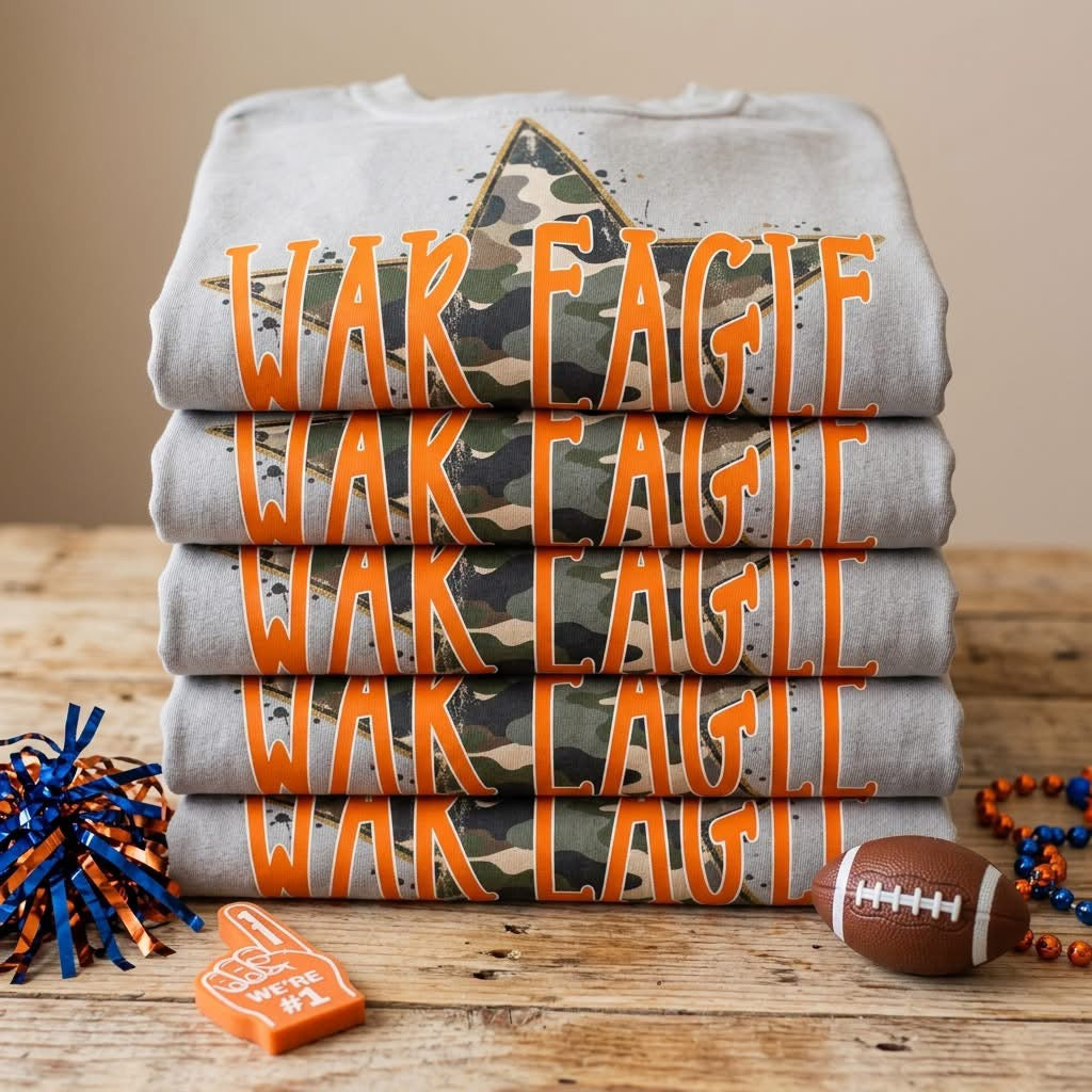 Roll Tide War Eagle Camo Star Tee