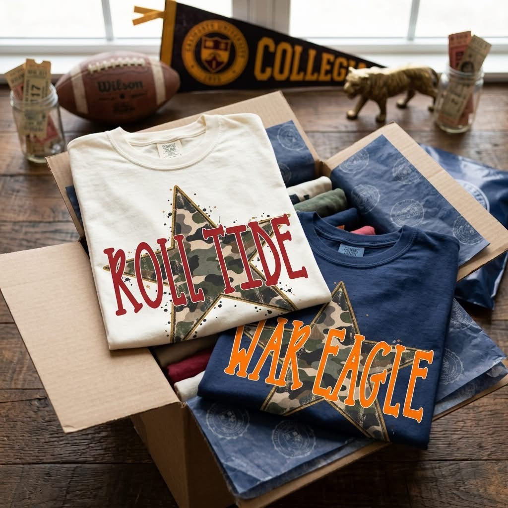 Roll Tide War Eagle Camo Star Tee