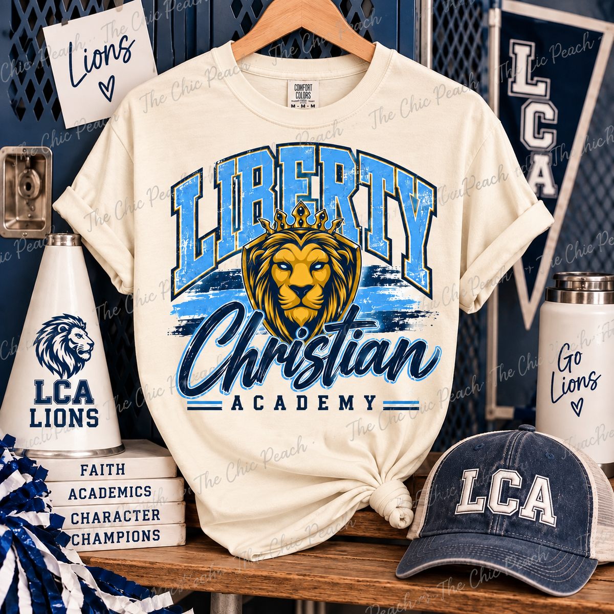 Liberty Christian Academy Distressed Shield Tee