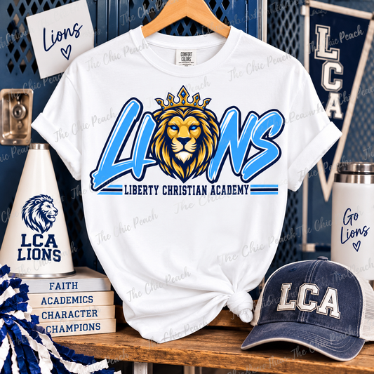 Lions Crowned Liberty Christian Academy Tee