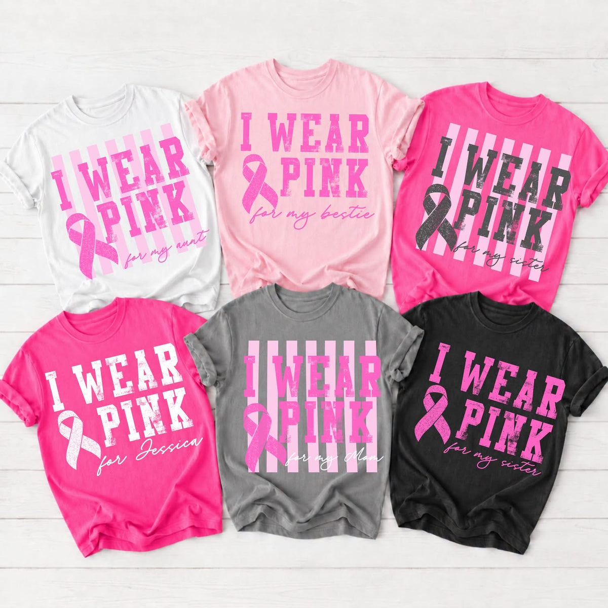 I Wear Pink Personalized Awareness Tee