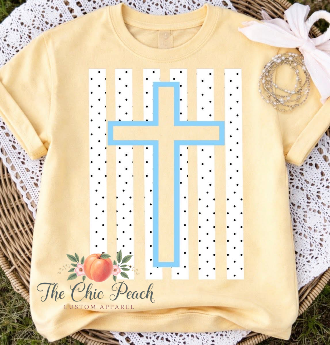 Cross and polka dots