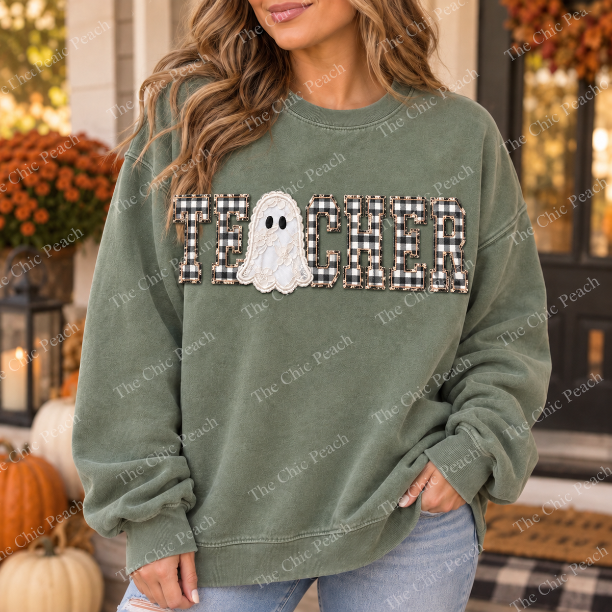 Ghost Faux Applique Personalized Sweatshirt
