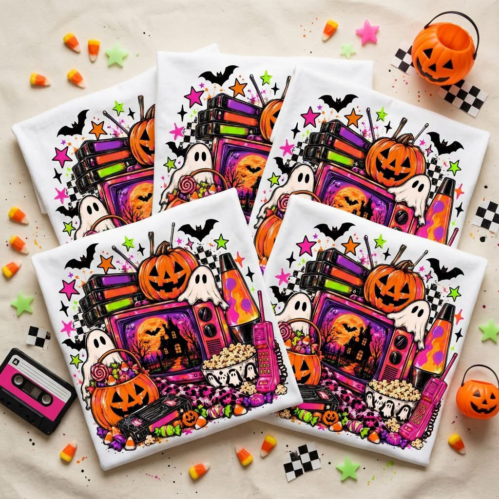 Retro 90s Halloween Movie Night Tee