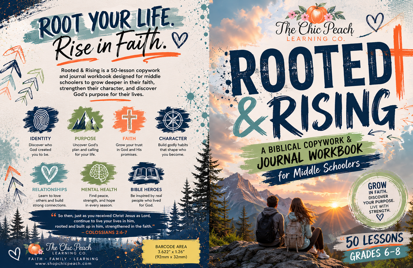 Rooted & Rising | Biblical Copywork & Journal Workbook | PRINTED BOOK