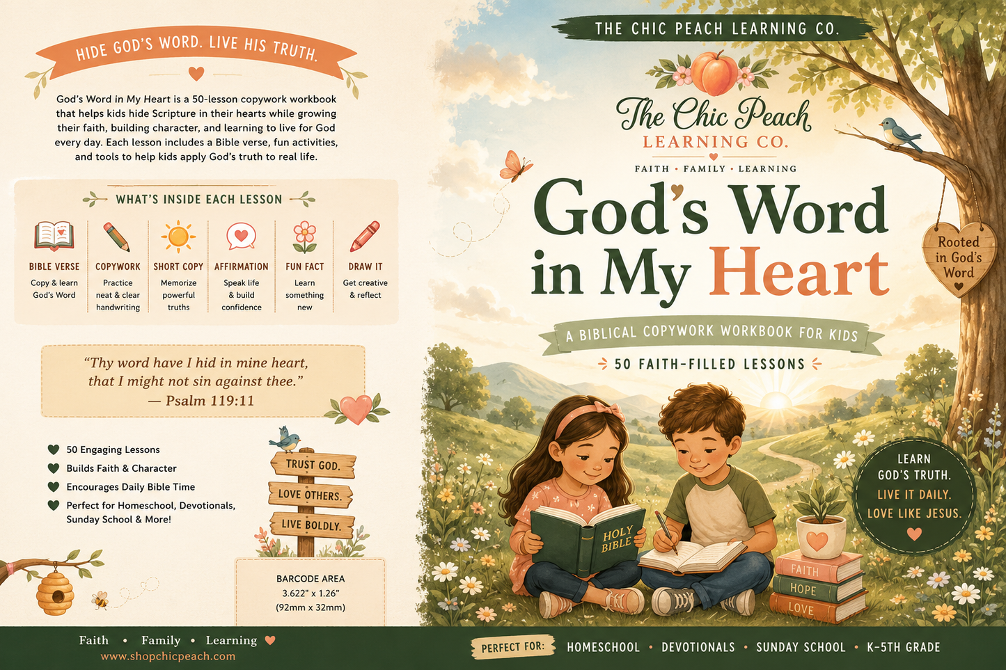 God's Word in My Heart | Biblical Copywork Workbook | PRINTED BOOK