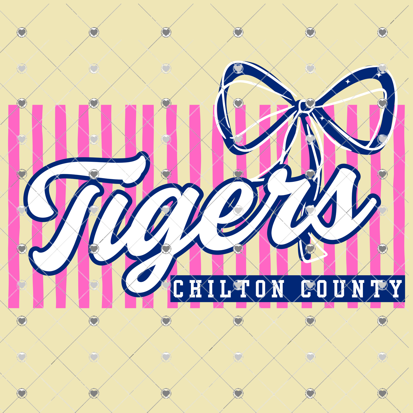 Stripes and Bows Custom Mascot Tee