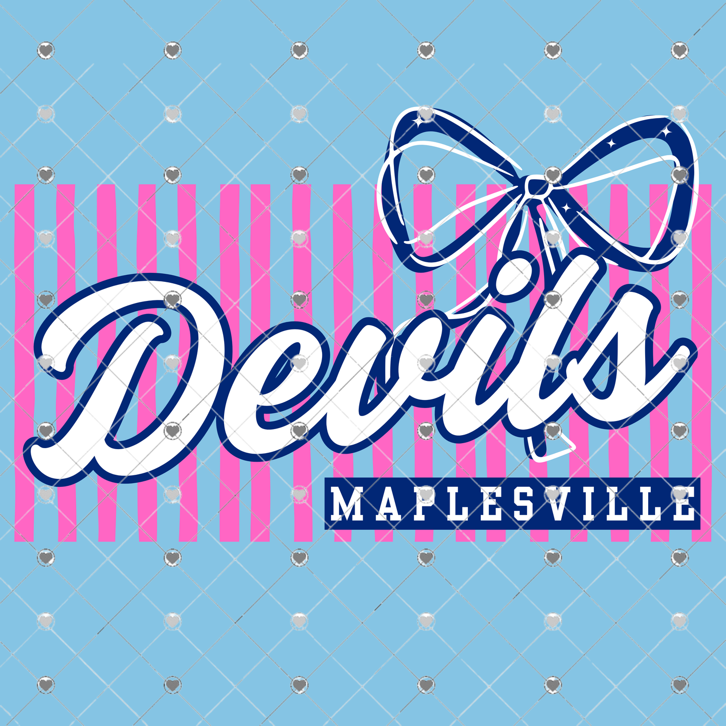Stripes and Bows Custom Mascot Tee