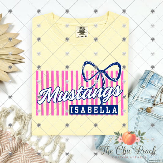 Stripes and Bows Custom Mascot Tee