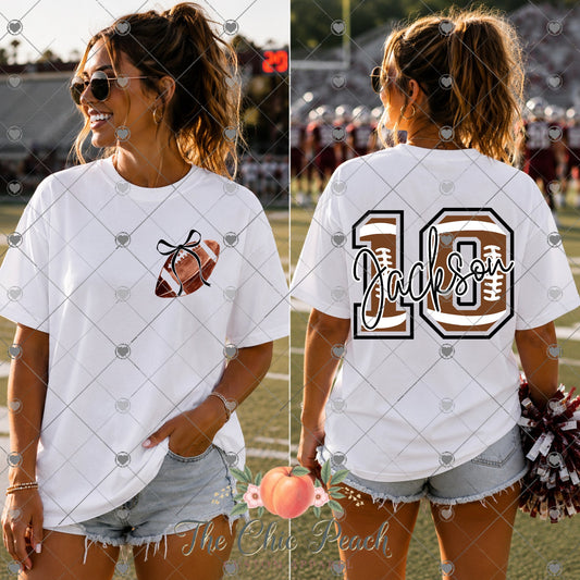Football Name and Number Custom Tee