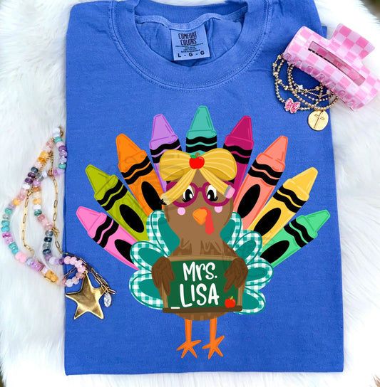 Personalized Teacher Turkey Tee