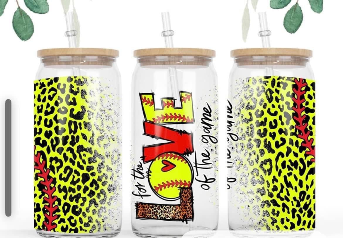 For the love of the game softball tumbler